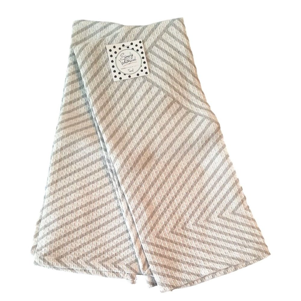 Set of 2 Gray and White Striped Dish Towels by Simply Whimsical